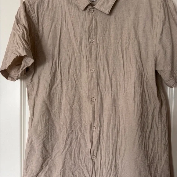 Rhythm Classic Linen Button-Down in Beige - Picture 2 of 3